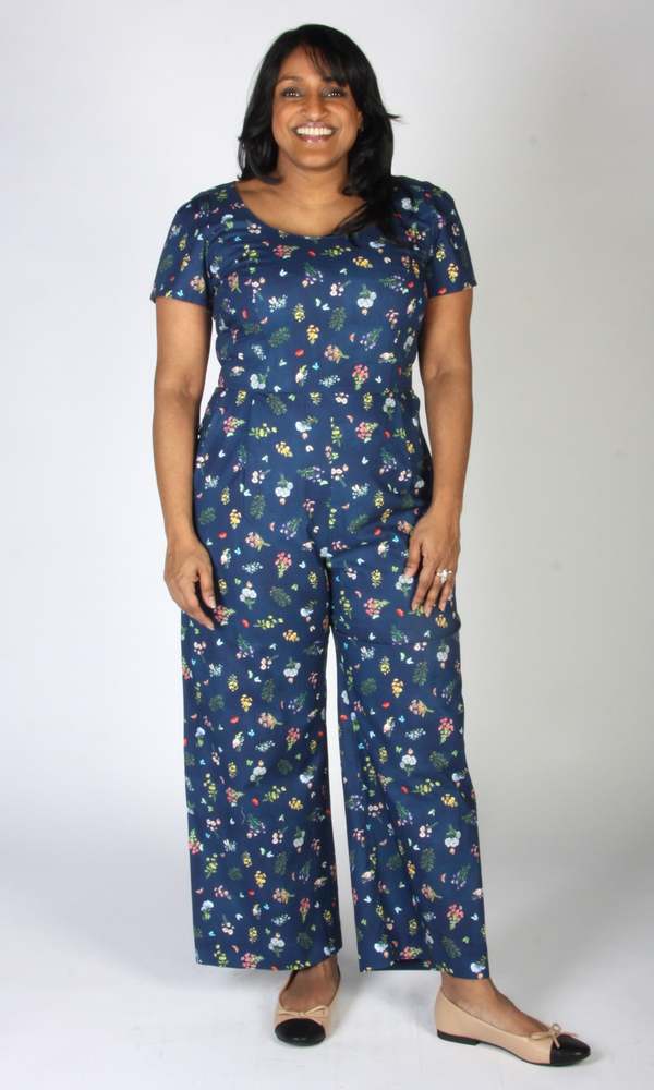 Birds of North America Whinchat Gatherer Jumpsuit - Navy Blue