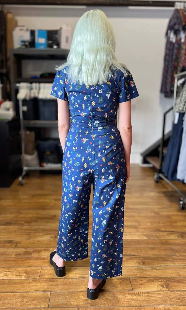 Birds of North America Whinchat Gatherer Jumpsuit - Navy Blue