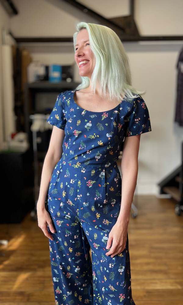 Birds of North America Whinchat Gatherer Jumpsuit - Navy Blue