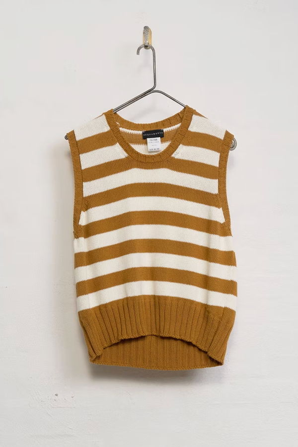 Aequamente Chalk Stripe Knit Vest - Legno/Chalk