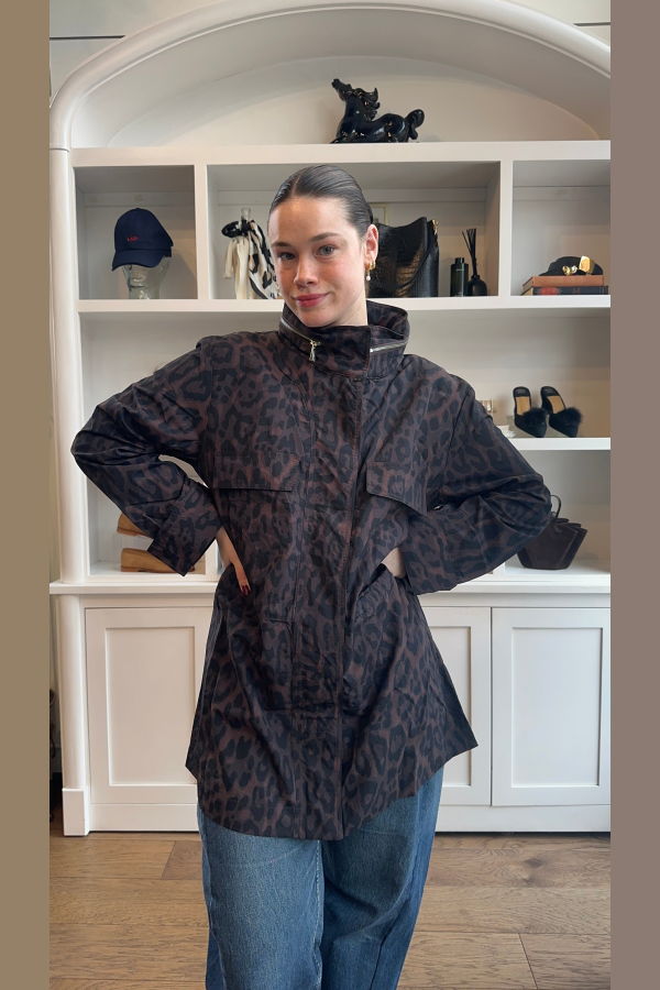 APPARIS Bea Leopard Rain Jacket - Dark Leopard
