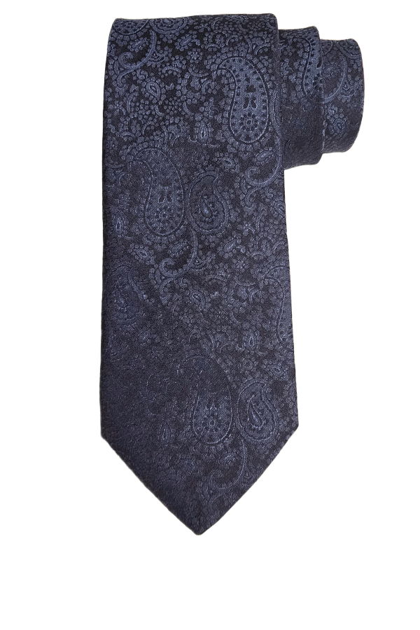 Etro Jacquard Paisley Print Silk Tie - Blue