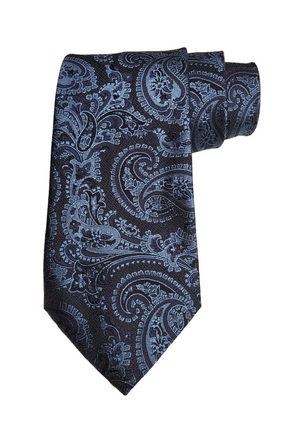 Etro Jacquard Paisley Print Silk Tie - Blue