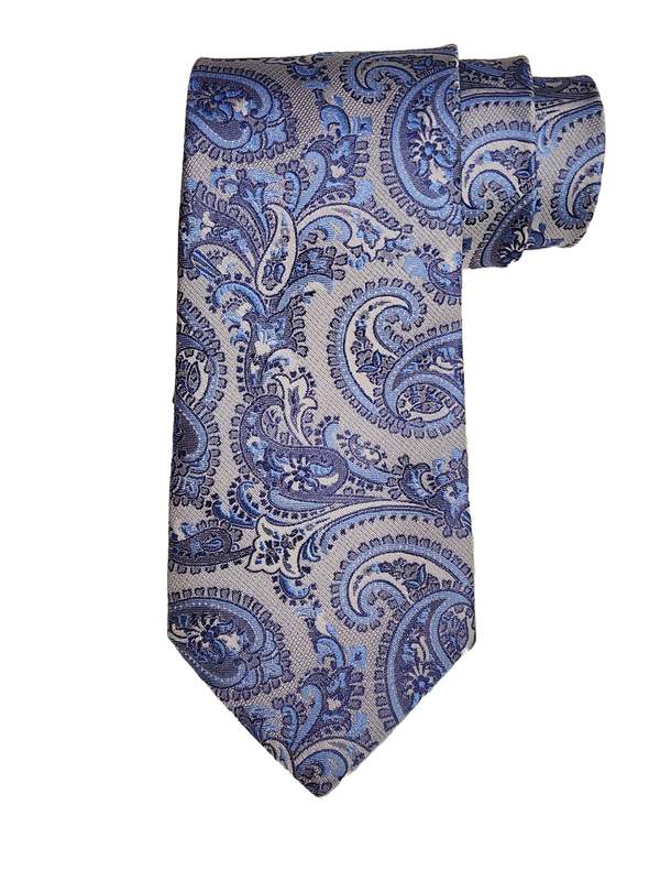 Etro Jacquard Paisley Print Silk Tie - Blue/Gray Etro Jacquard Paisley Print Silk Tie - Blue/Gray