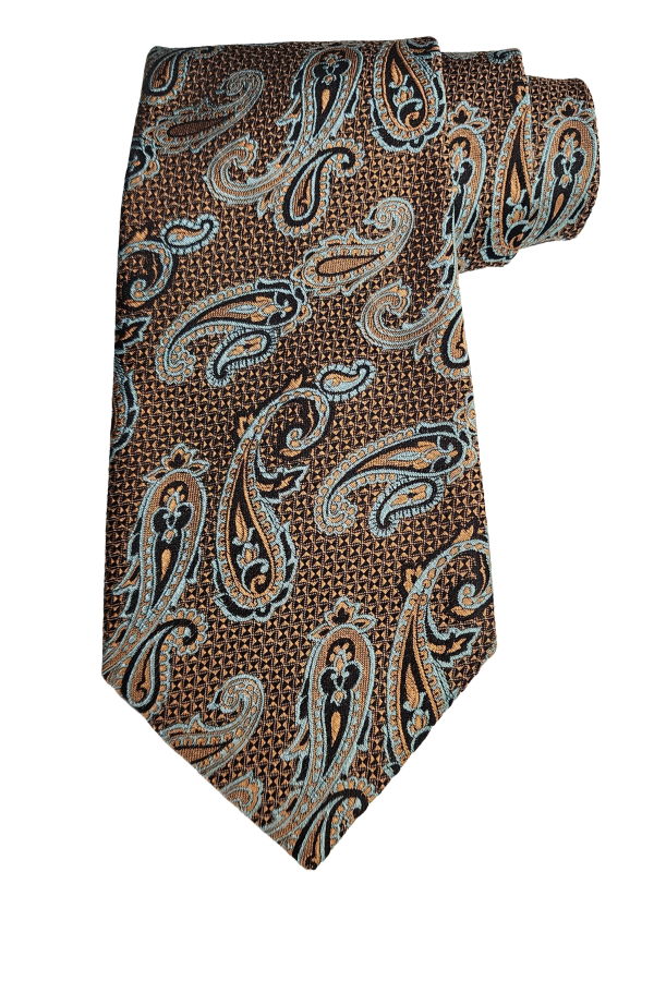 Etro Jacquard Paisley Print Silk Neck Tie - Brown