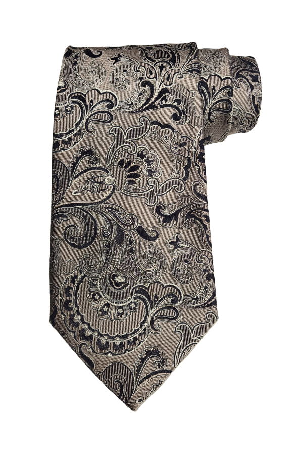 Etro Jacquard Paisley Print Silk Tie - Gray