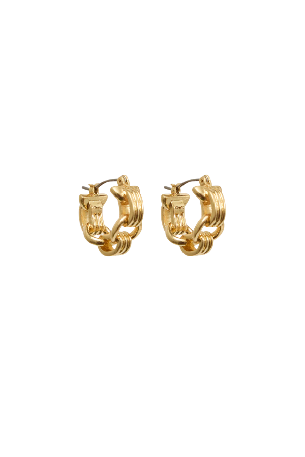 Clare V. Le Story Chain Hoop Earrings - Gold
