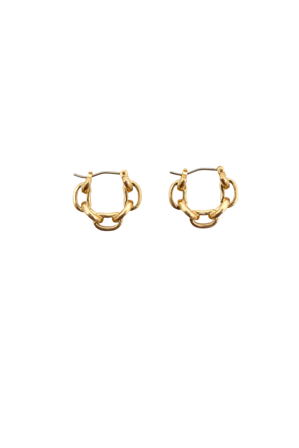 Clare V. Le Story Chain Hoop Earrings - Gold
