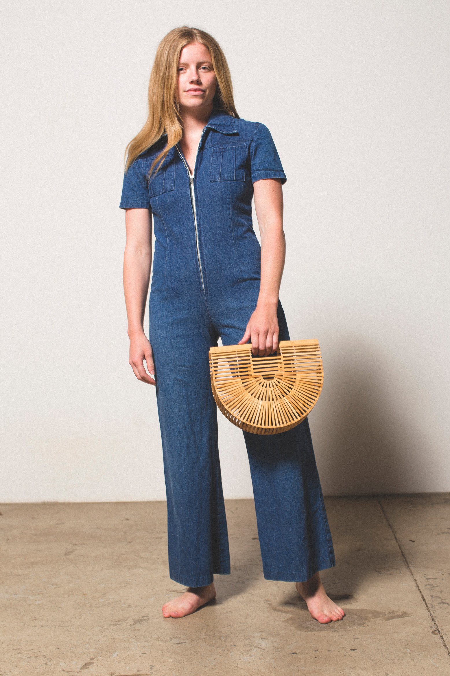 Vintage Pocket Loose Demin Jumpsuit main image 0
