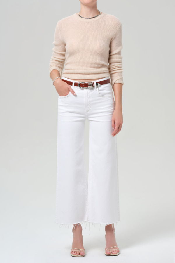 Citizens of Humanity Lyra Wide Leg Crop Raw Hem Jeans