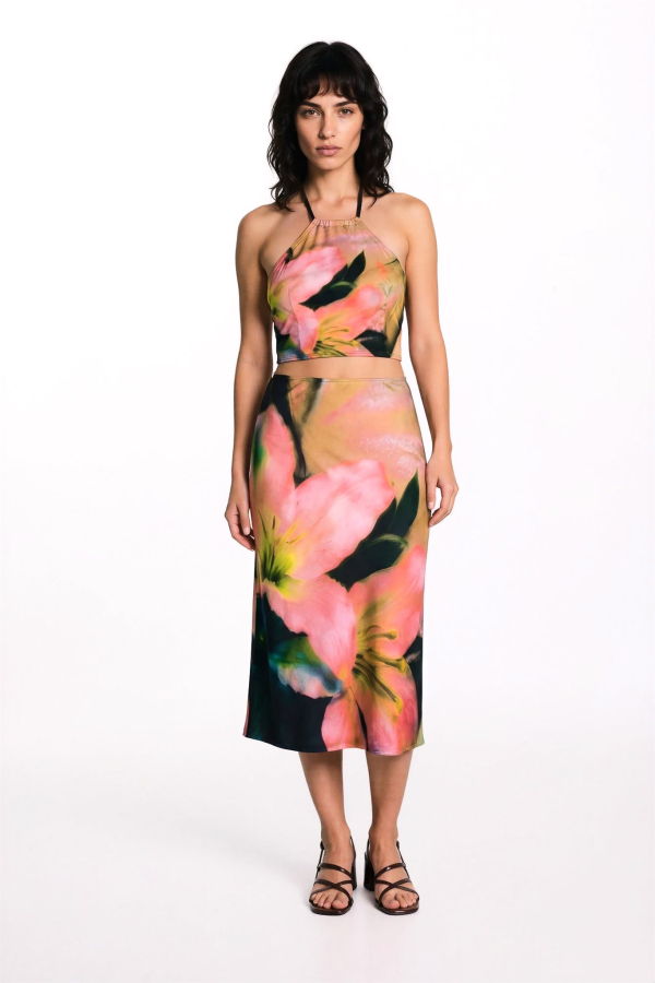 Colmillo de Morsa Printed Crop Top Skirt