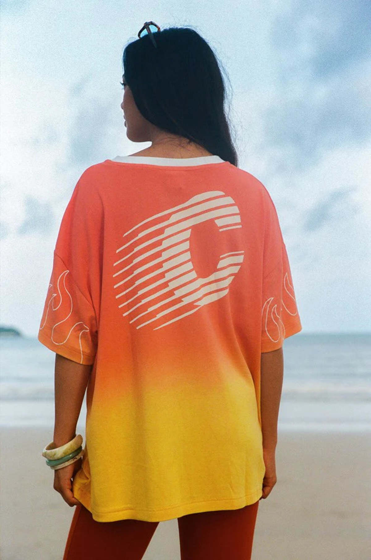 CIAO CIAO Dip Dye Flame Core Tee - Orange/Yellow - Image 3 of 5