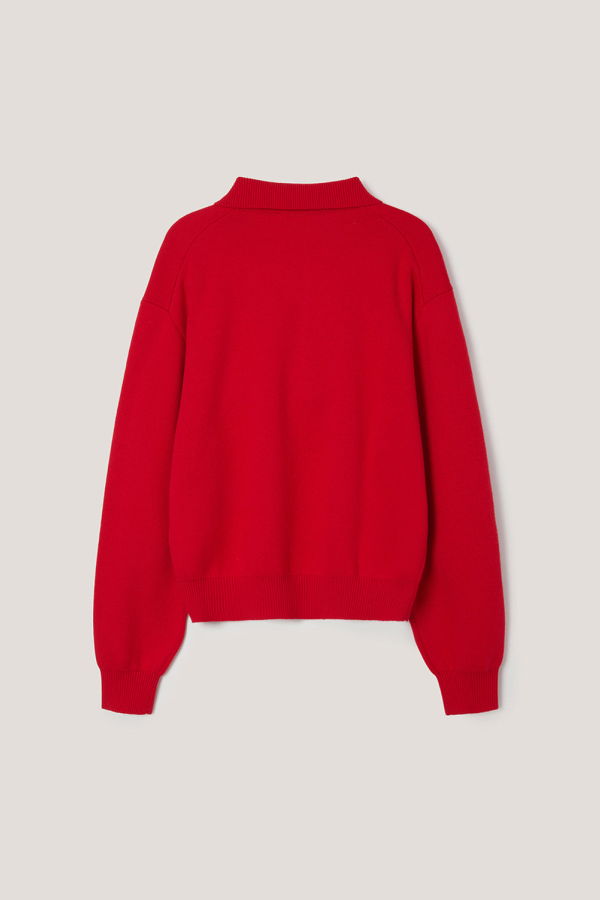 Dunst Unisex Collared Polo Sweater - Red
