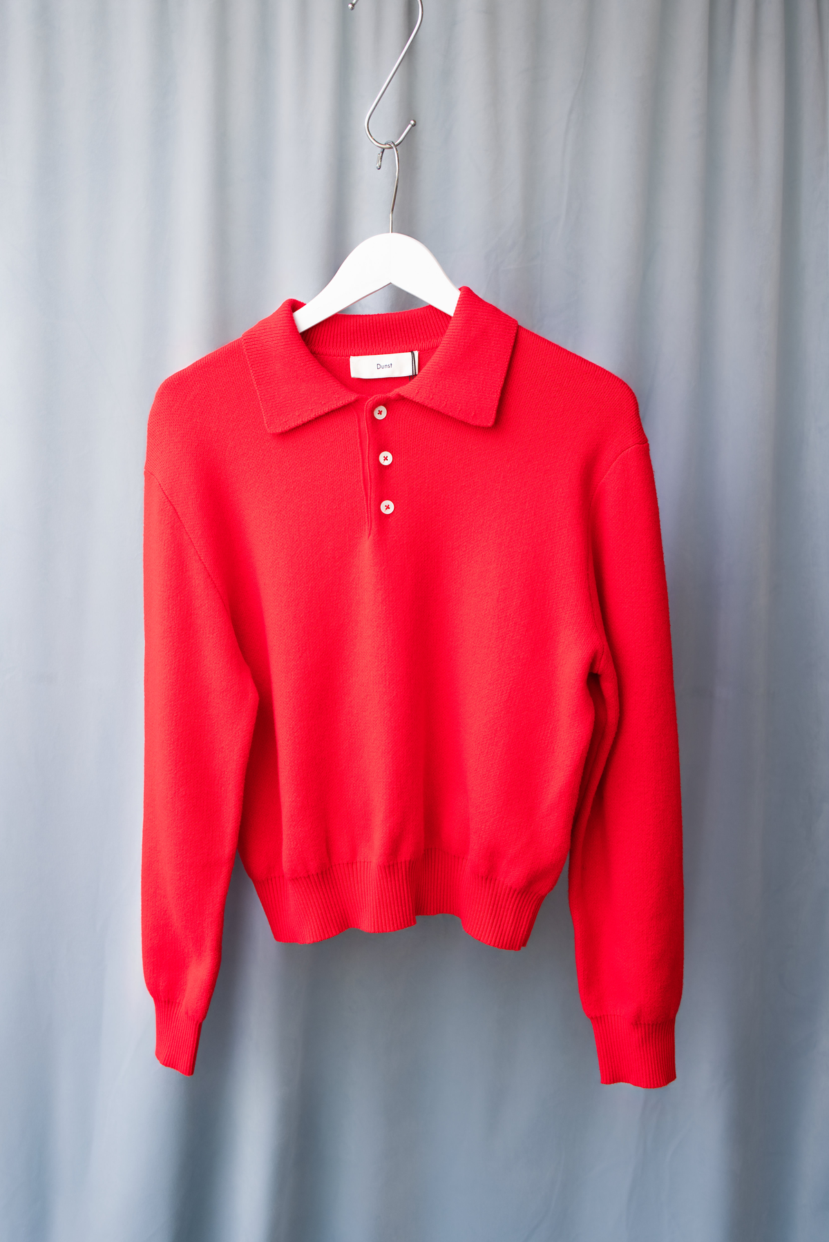 Dunst Unisex Collared Polo Sweater - Red - Image 3 of 4