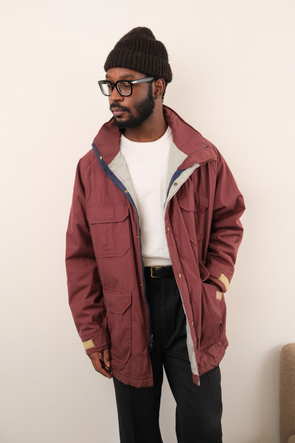 Hermine Vintage 80s Woolrich Wool Utility Jacket - Burgundy