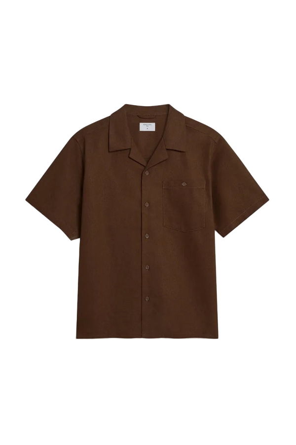 Percival Short Sleeve Cuban Shirt - Brown