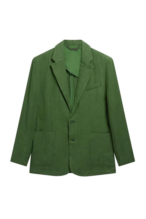 Percival Tailored Linen Blazer - Forest Green