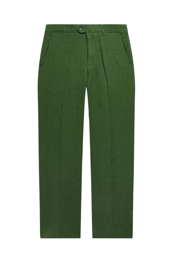Percival Tailored Linen Trousers - Forest Green