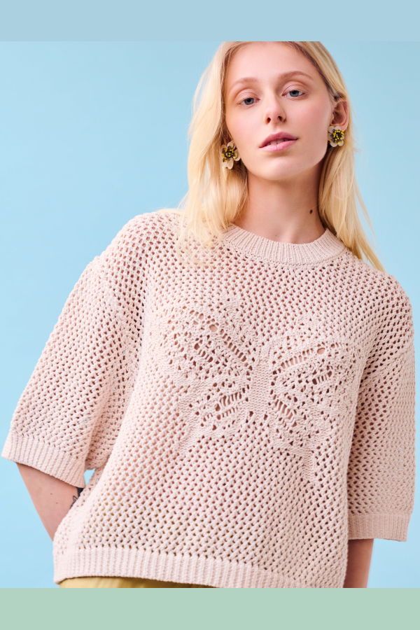 Gigi Knitwear Butterfly Cotton Knit T-shirt