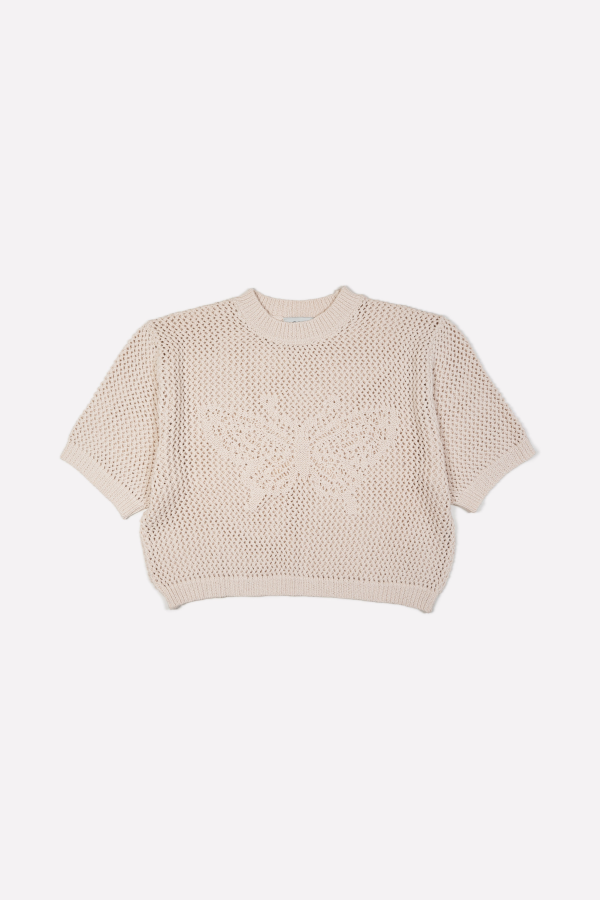 Gigi Knitwear Butterfly Cotton Knit T-shirt