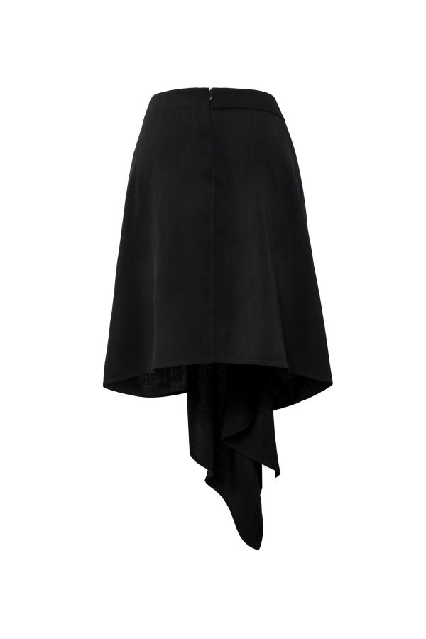 YIBRI Asymmetrical Twisted-Knot Structured Skirt