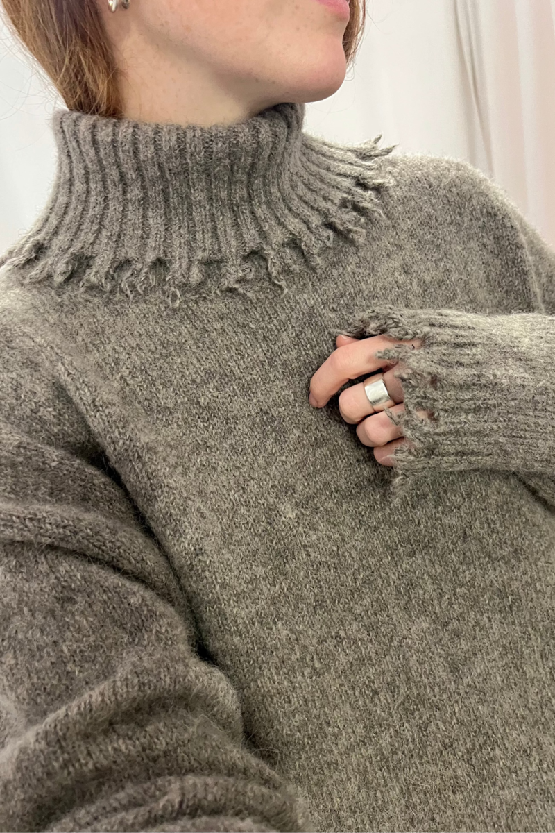 Lauren Manoogian Fray Turtleneck Sweater