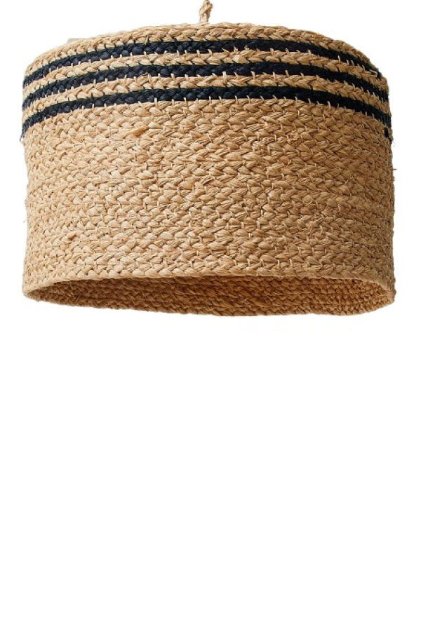Indego Africa Striped Braided Raffia Lamp Shade