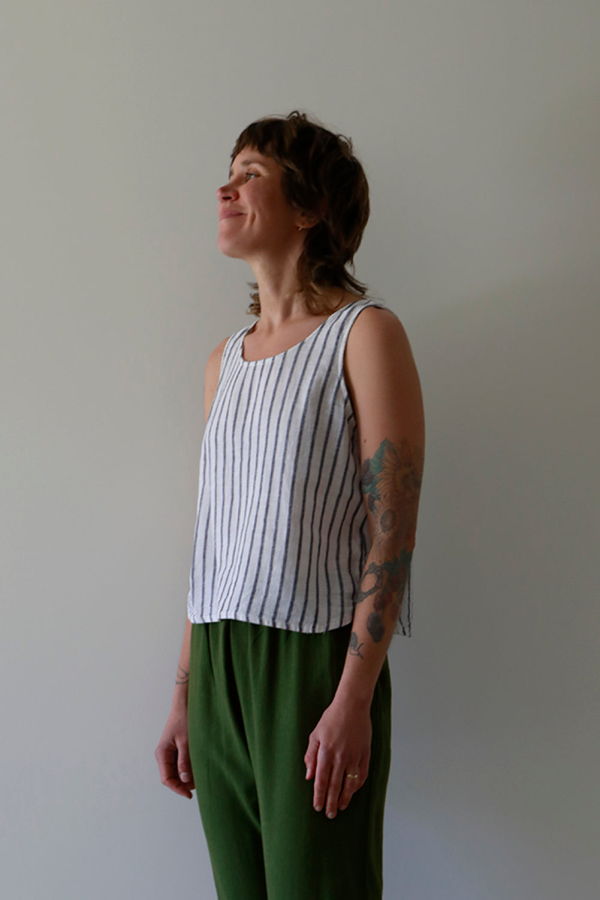 me and arrow Box Tank - Stripe