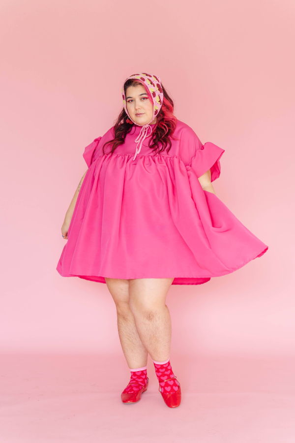 Nettle Studios Mini Mushroom Dress - Hot Pink