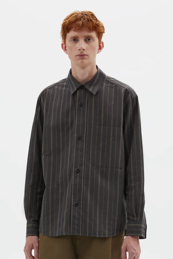 Margaret Howell Basic Shirt Bold Stripe Cotton