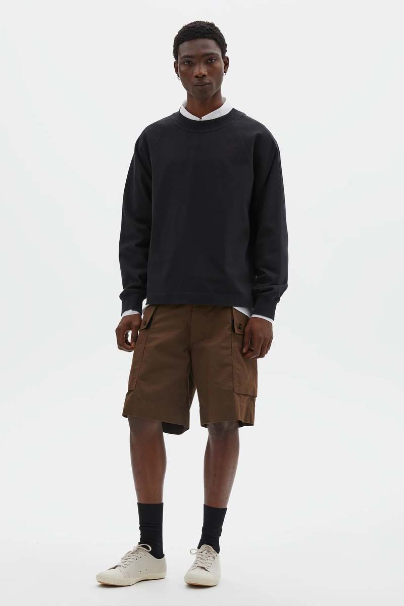 Margaret Howell Mock Neck T-Shirt Dry Cotton Jersey Tee