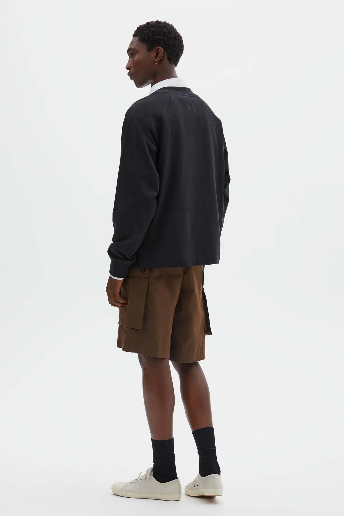 Margaret Howell Mock Neck T-Shirt Dry Cotton Jersey Tee - Image 4 of 7