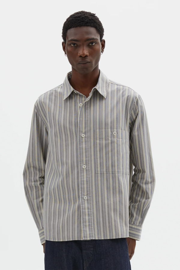 Margaret Howell Overall Shirt Pyjama Stripe Cotton Shirt