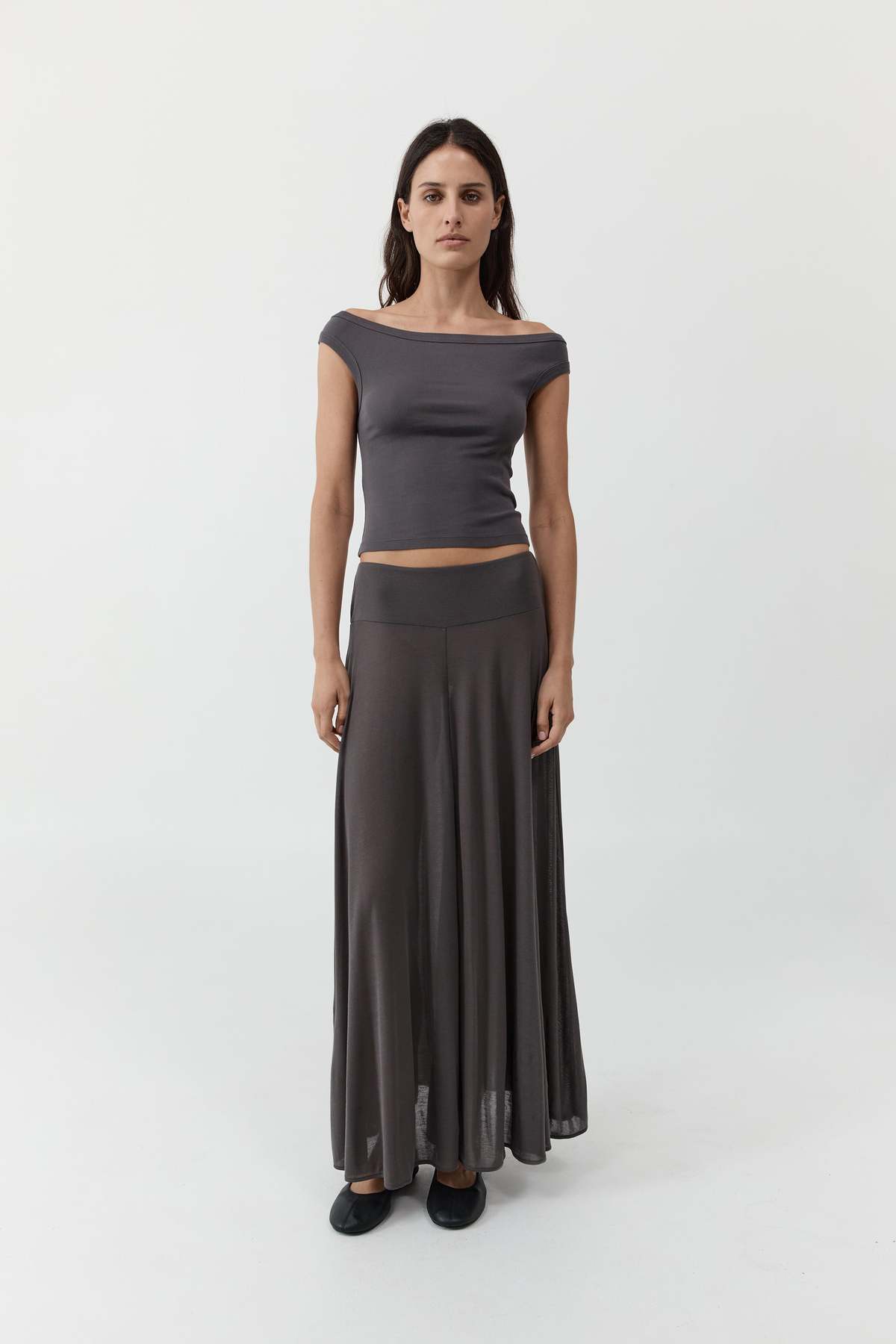 St. Agni Soot Fluid Jersey Skirt - Image 2 of 7