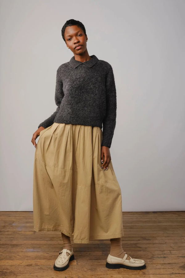 THE ENDERY Ramona Boucle Polo Sweater