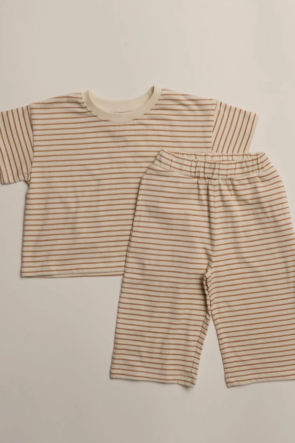 KIDS Winnie + Crew Sawyer Set - Thin Vanilla Ice Stripe