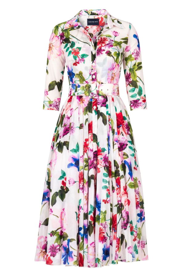 Samantha Sung Aster Fiori Florance Dress - White Red
