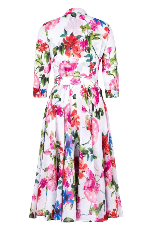 Samantha Sung Aster Fiori Florance Dress - White Red