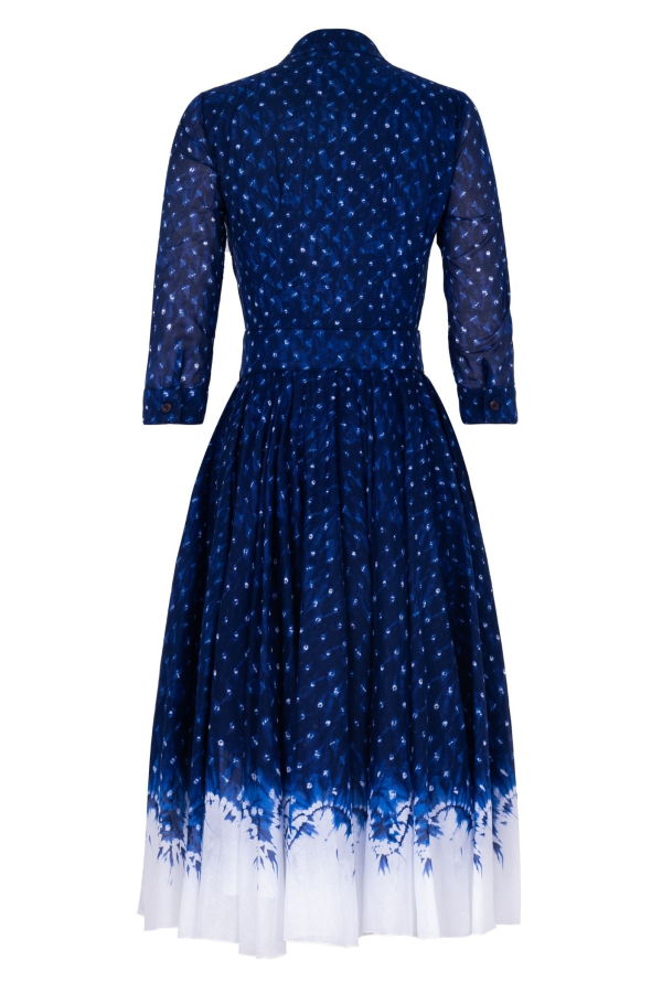 Samantha Sung Aster Shibori Midnight All Over Dress - Admiral Blue