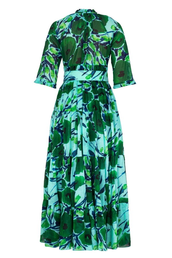 Samantha Sung Eden Fiori Poppy Big Pastel Dress - Soft Aqua Green