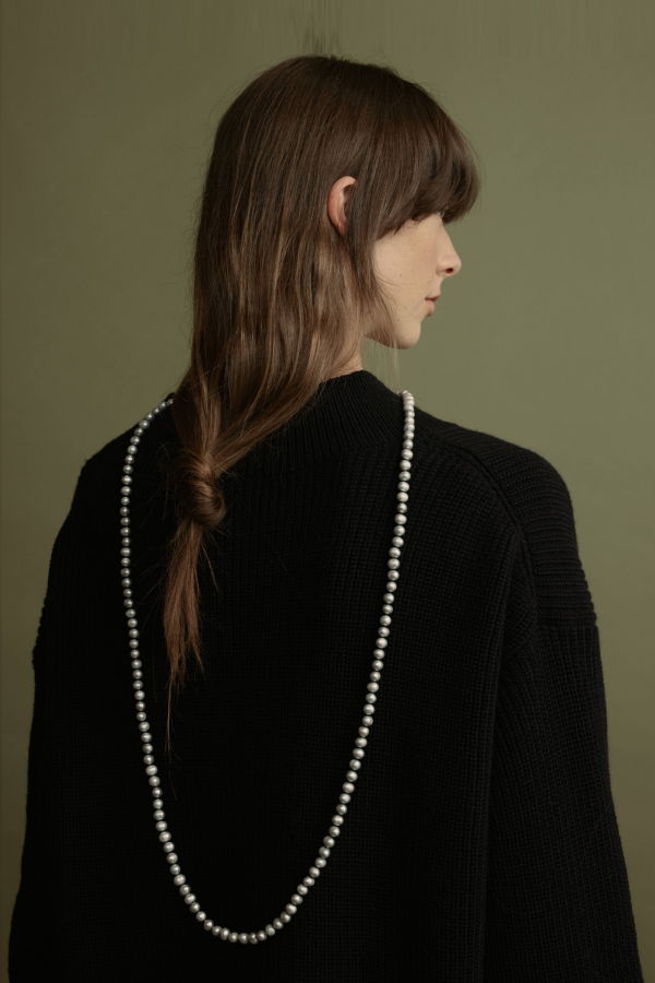 Jasmin Sparrow Pewter Pearl Necklace