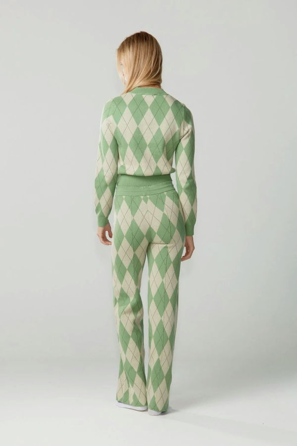House of Sunny Argyle Lounge Pant - Matcha