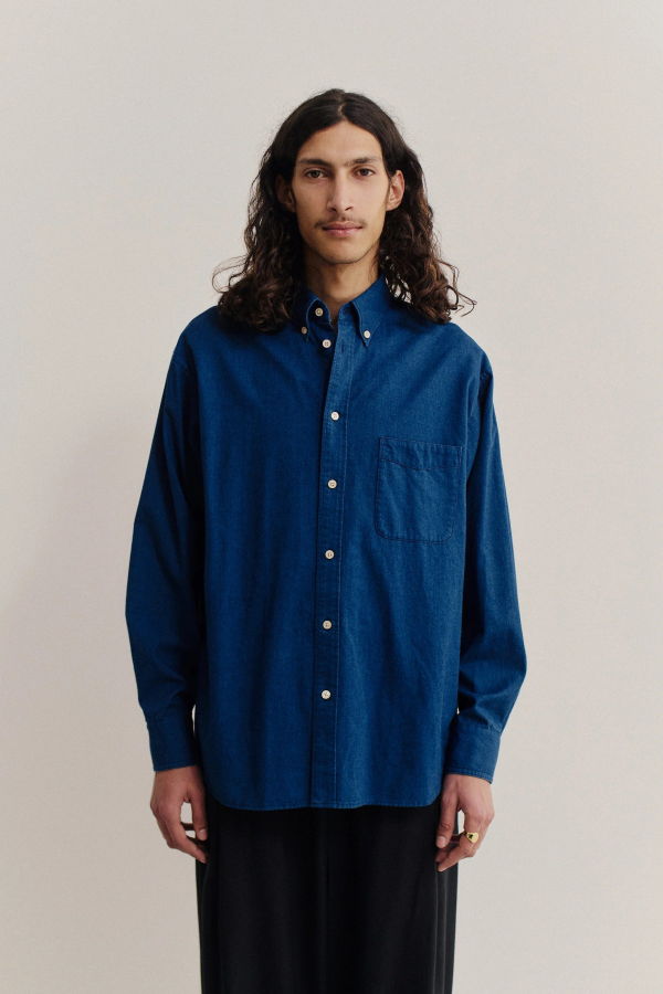 A Kind of Guise Banita Button Down Shirt Soft Indigo