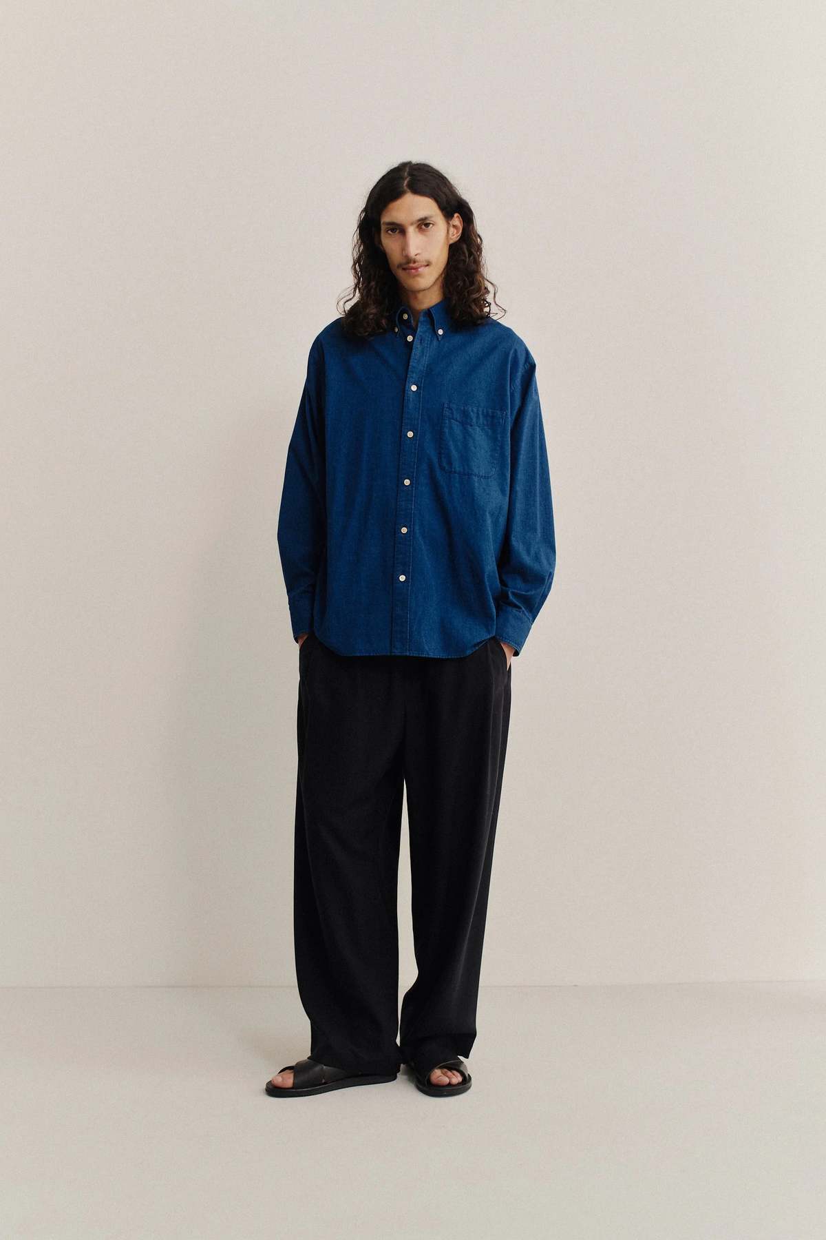 A Kind of Guise Banita Button Down Shirt Soft Indigo - Image 3 of 6