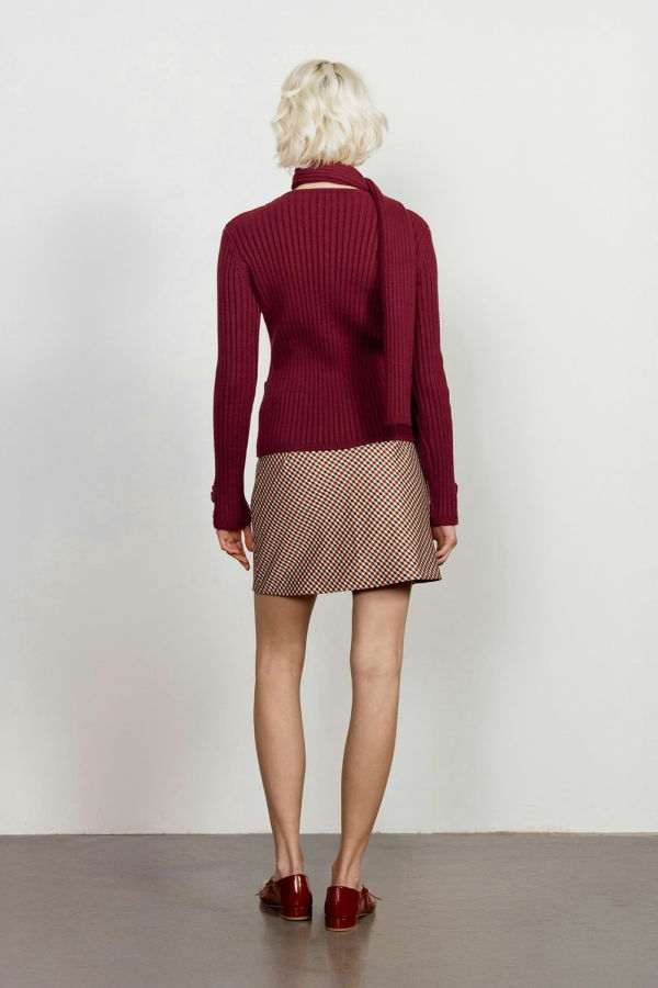 House of Sunny Power Peggy Cardigan - Burgundy