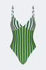 Simon Miller Behati One Piece Swimsuit - Green Stripe Combo - Thumbnail 1