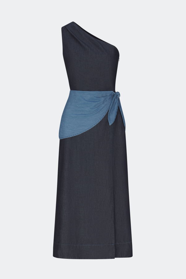 Simon Miller Belem Chambray Midi Dress - Indigo Combo