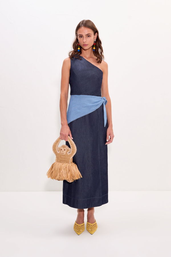 Simon Miller Belem Chambray Midi Dress - Indigo Combo