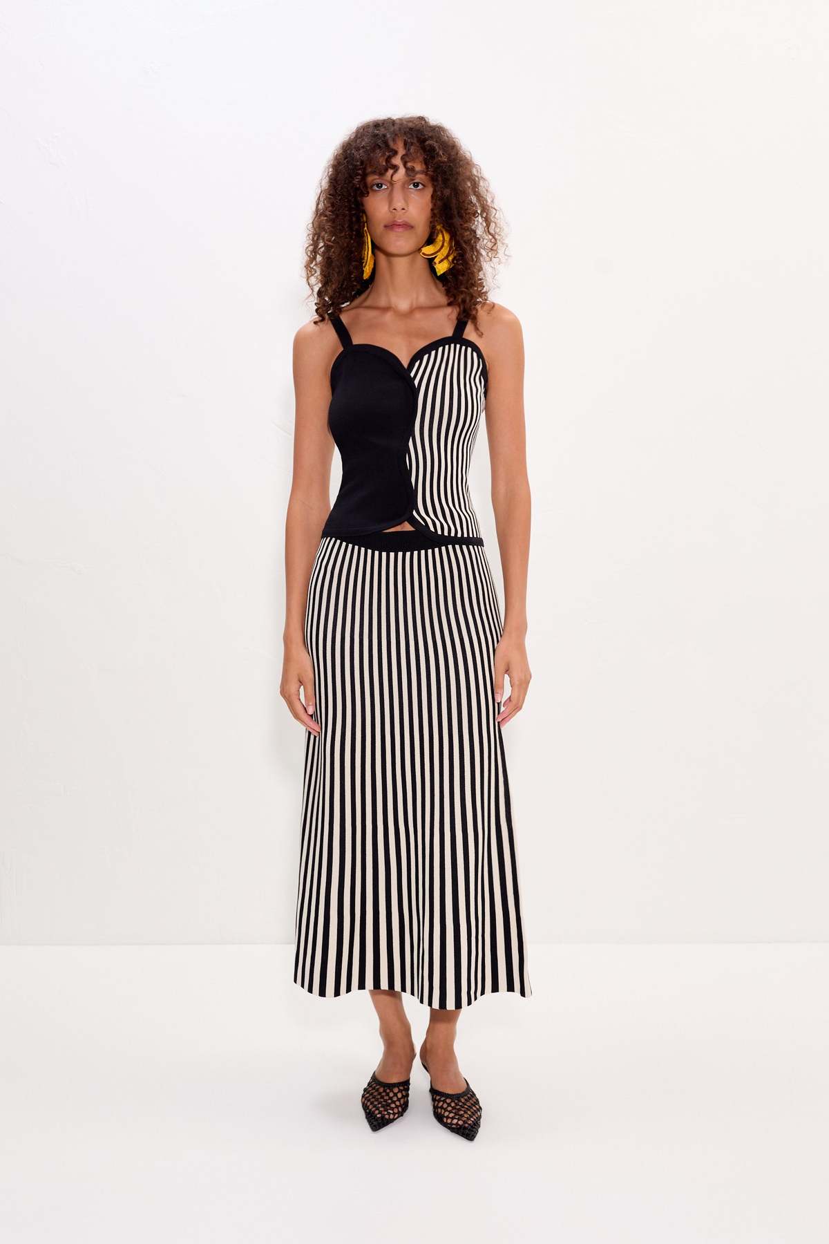 Simon Miller Clancy Knit Maxi Skirt - Black/White Stripe - Image 2 of 5