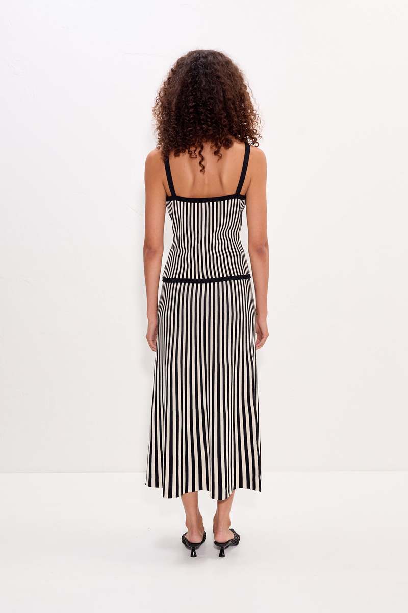 Simon Miller Clancy Knit Maxi Skirt - Black/White Stripe